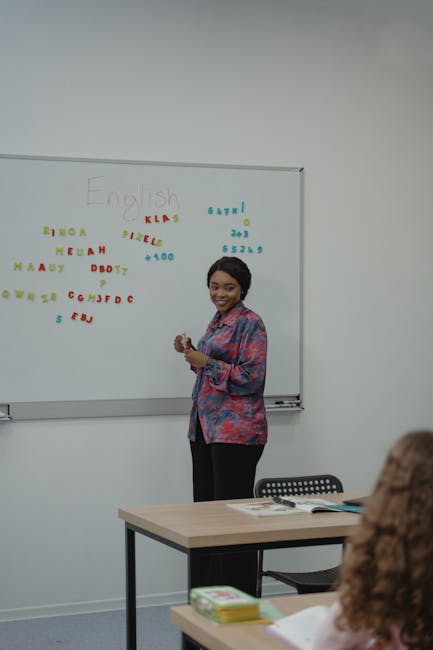 Students learning English